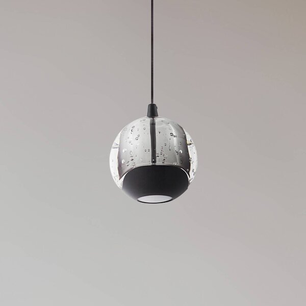 Lampa wisząca szklana Hayley Lucande, przezroczysty / transparentny, salon / jadalnia, szkło, nowoczesny