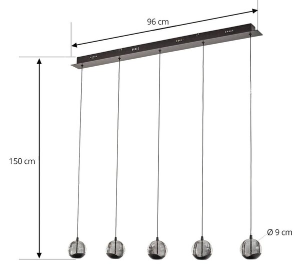 Lampa wisząca szklana Hayley Lucande, przezroczysty / transparentny, salon / jadalnia, szkło, nowoczesny