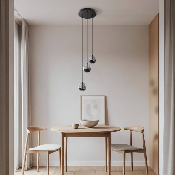 Lampa wisząca szklana Hayley Lucande, przezroczysty / transparentny, salon / jadalnia, szkło, nowoczesny