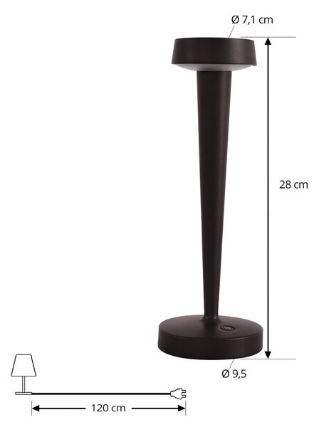 Lucande Świecznik LED Lea, wazon, ciemnobrązowy, 28 cm Lea Lucande, możliwość ściemniania, brązowy / rdzawy, salon / jadalnia, metal, nowoczesny