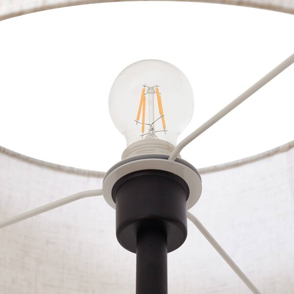 Lampa stojąca Jorvan Lucande, jasne drewno, salon / jadalnia, drewno