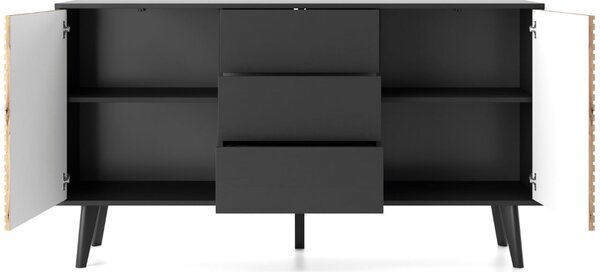 Komoda z drzwiami i szufladami 154 cm Astro Czarna