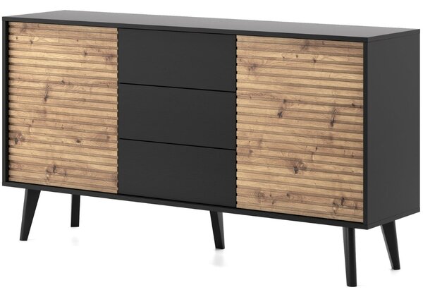 Komoda z drzwiami i szufladami 154 cm Astro Czarna