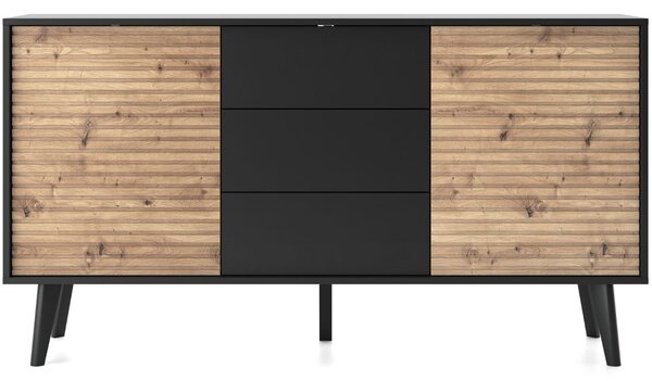 Komoda z drzwiami i szufladami 154 cm Astro Czarna