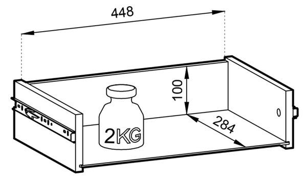 Komoda z drzwiami i szufladami 106 cm Modena Eukaliptus