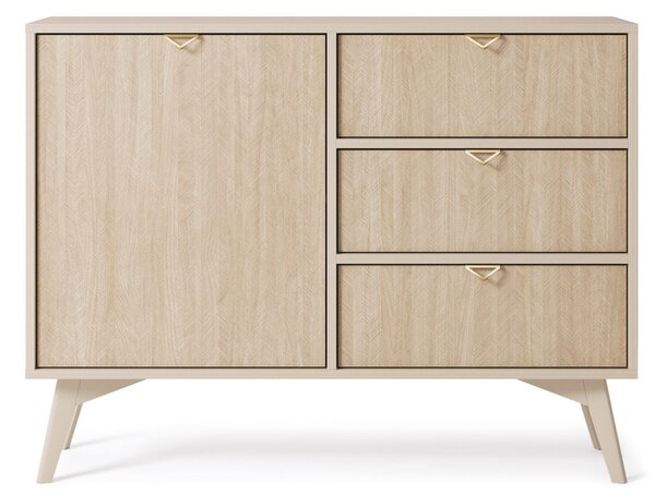 Komoda z drzwiami i szufladami 106 cm Modena Beż Piaskowy