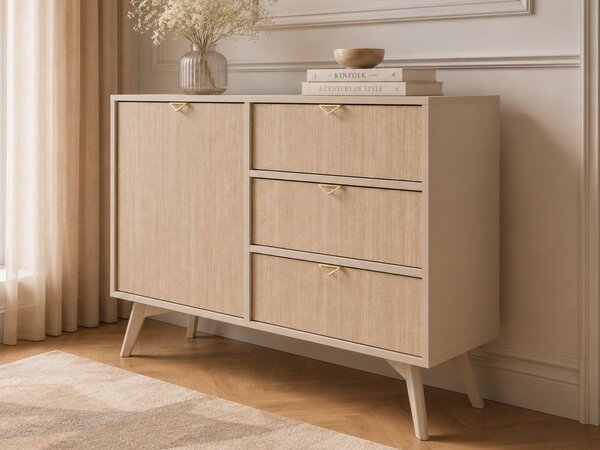 Komoda z drzwiami i szufladami 106 cm Modena Beż Piaskowy