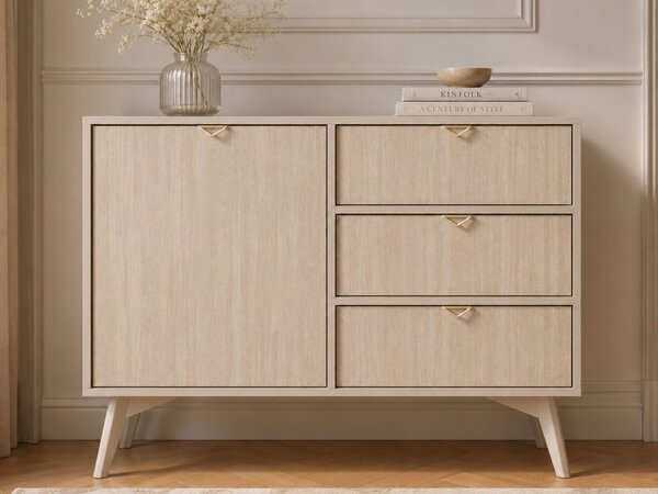 Komoda z drzwiami i szufladami 106 cm Modena Beż Piaskowy