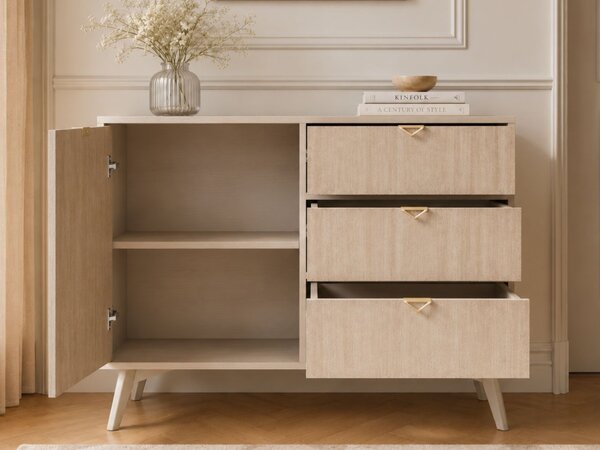Komoda z drzwiami i szufladami 106 cm Modena Beż Piaskowy
