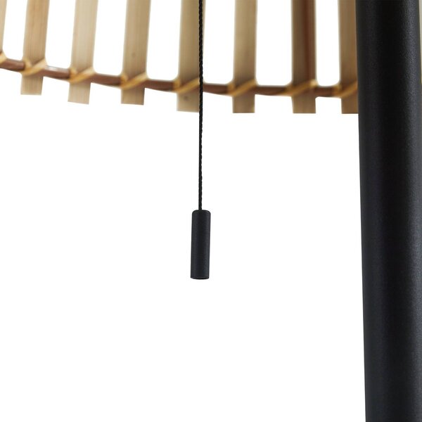 Lampa stojąca LED Lucande Eligio, bambus, Ø 39 cm, RGB Eligio Lucande, możliwość ściemniania, jasne drewno, aluminium, dworkowy / rustykalny
