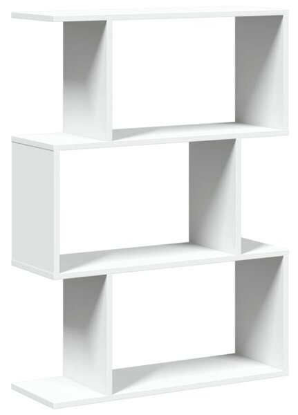 Regał na książki z 3 poziomami, biały, 70x24x97 cm, drewno konstrukcyjne