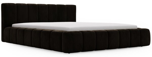 Łóżko tapicerowane z pojemnikiem i stelażem 120x200 Split Czarny