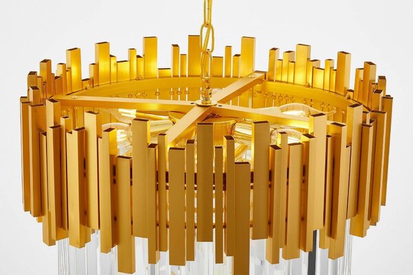 LAMPA WISZĄCA ŻYRANDOL KRYSZTAŁOWY ZŁOTY FERA D50