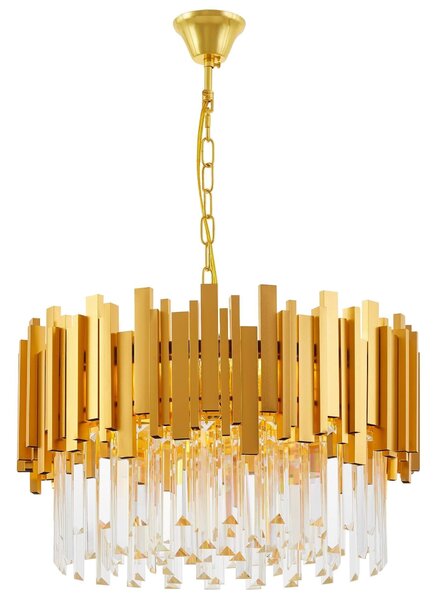 LAMPA WISZĄCA ŻYRANDOL KRYSZTAŁOWY ZŁOTY FERA D50