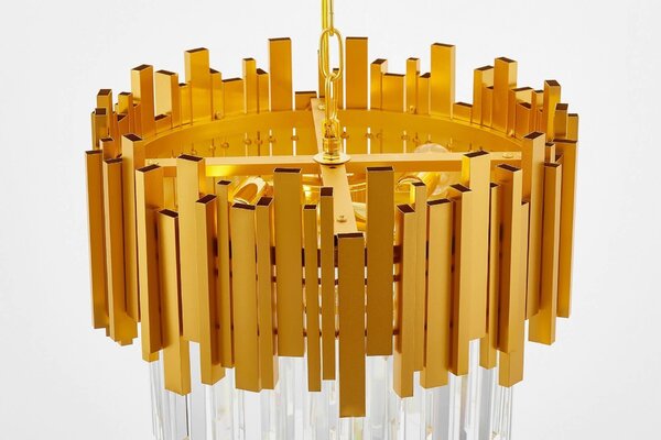 LAMPA WISZĄCA ŻYRANDOL KRYSZTAŁOWY ZŁOTY FERA D40