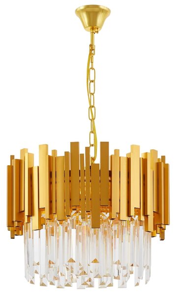 LAMPA WISZĄCA ŻYRANDOL KRYSZTAŁOWY ZŁOTY FERA D40