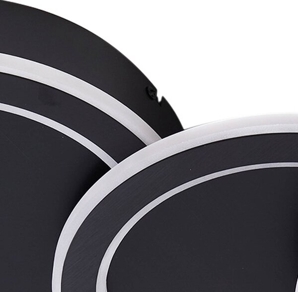 Lampa sufitowa LED Diala Lucande, możliwość ściemniania, czarny, salon / jadalnia, tworzywo sztuczne, nowoczesny