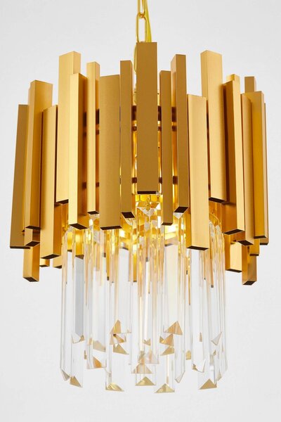 LAMPA WISZĄCA ŻYRANDOL KRYSZTAŁOWY ZŁOTY FERA D25