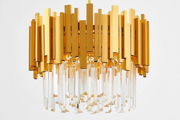 LAMPA WISZĄCA ŻYRANDOL KRYSZTAŁOWY ZŁOTY FERA D40