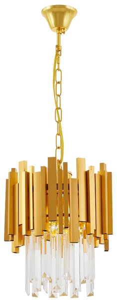 LAMPA WISZĄCA ŻYRANDOL KRYSZTAŁOWY ZŁOTY FERA D25