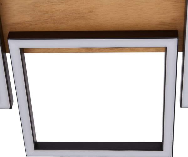 Lampa sufitowa LED Galad Lindby, możliwość ściemniania, jasne drewno, salon / jadalnia, drewno, nowoczesny