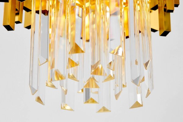 LAMPA WISZĄCA ŻYRANDOL KRYSZTAŁOWY ZŁOTY FERA D25