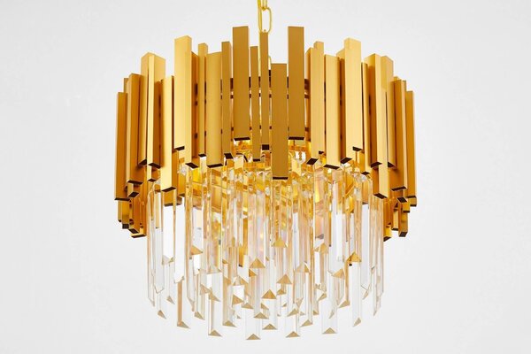 LAMPA WISZĄCA ŻYRANDOL KRYSZTAŁOWY ZŁOTY FERA D40