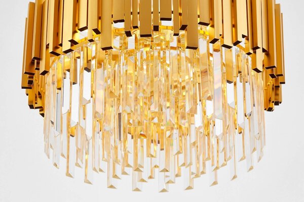 LAMPA WISZĄCA ŻYRANDOL KRYSZTAŁOWY ZŁOTY FERA D50