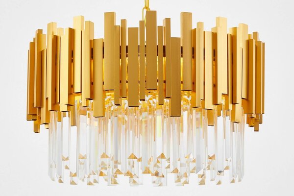 LAMPA WISZĄCA ŻYRANDOL KRYSZTAŁOWY ZŁOTY FERA D50