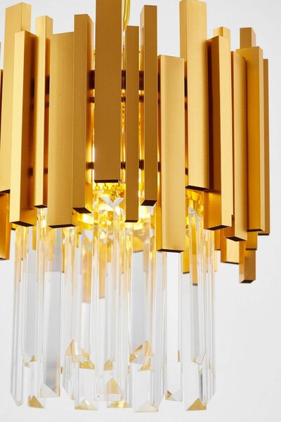LAMPA WISZĄCA ŻYRANDOL KRYSZTAŁOWY ZŁOTY FERA D25