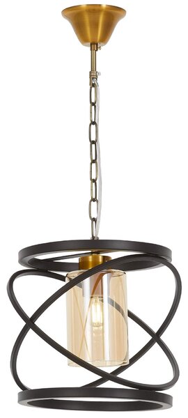 LAMPA WISZĄCA LOFT CZARNO-MOSIĘŻNA MOZA W1