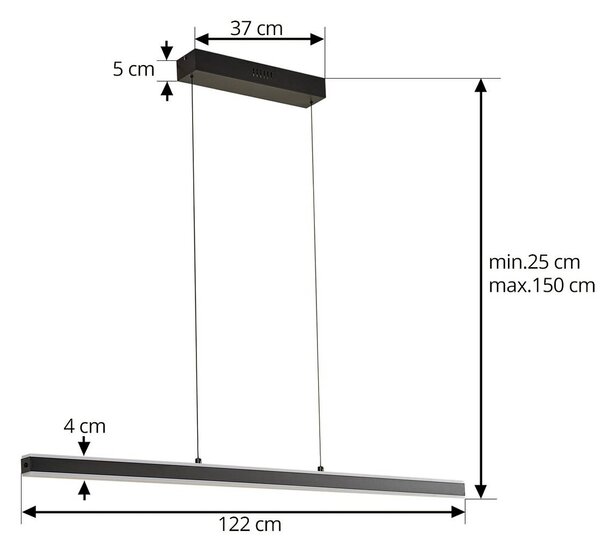 Lampa wisząca Lucande Lucande, możliwość ściemniania, czarny, salon / jadalnia, aluminium, nowoczesny