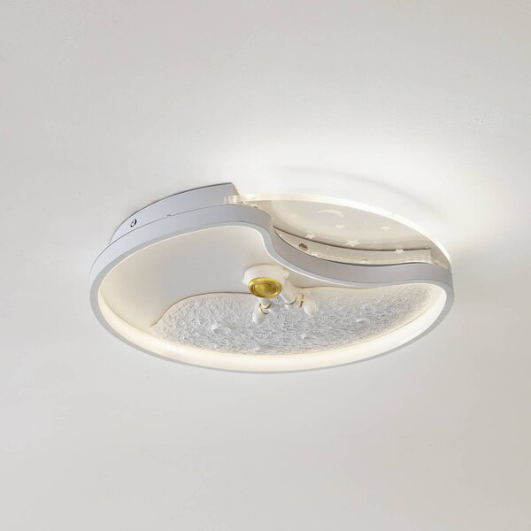Lampa sufitowa LED Kosmo Lindby, biały / opal, salon / jadalnia, tworzywo sztuczne, młodzieżowy