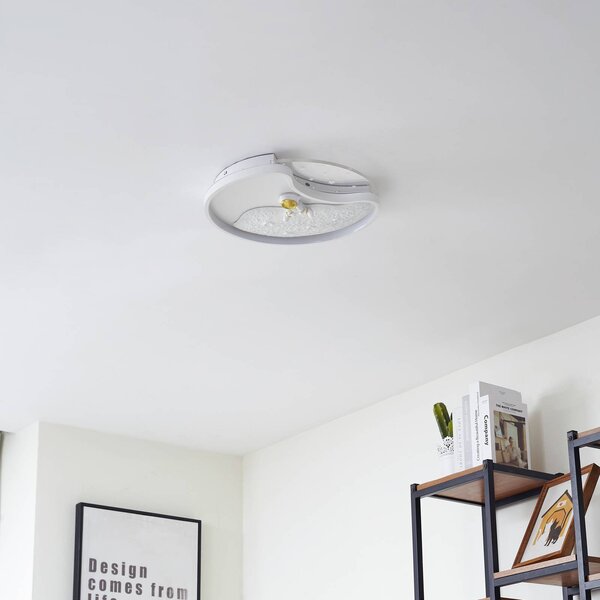 Lampa sufitowa LED Kosmo Lindby, biały / opal, salon / jadalnia, tworzywo sztuczne, młodzieżowy