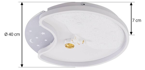 Lampa sufitowa LED Kosmo Lindby, biały / opal, salon / jadalnia, tworzywo sztuczne, młodzieżowy