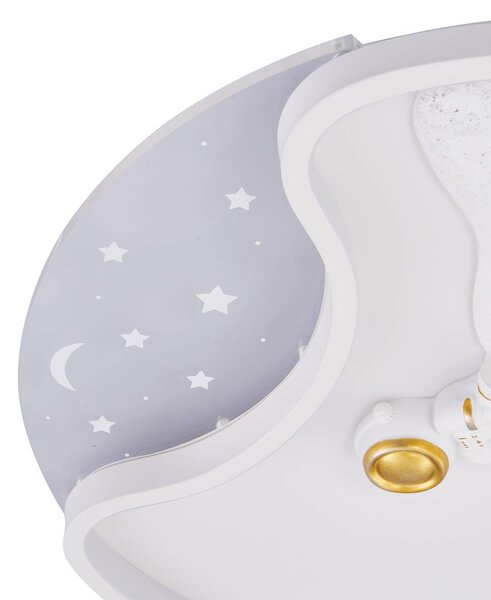Lampa sufitowa LED Kosmo Lindby, biały / opal, salon / jadalnia, tworzywo sztuczne, młodzieżowy