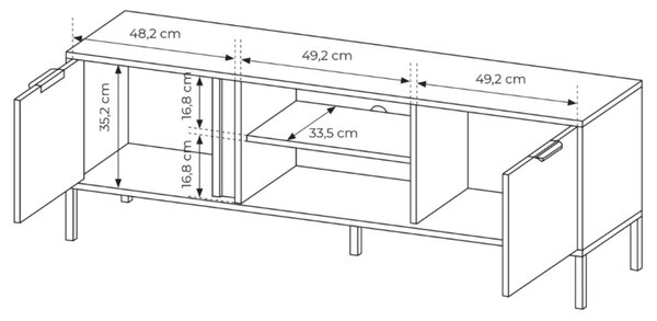 Szafka pod telewizor z drzwiczkami 153 cm Drino Antracyt