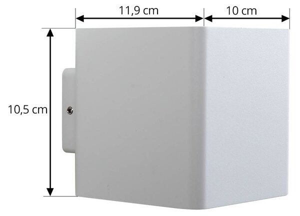 Kinkiet zewnętrzny LED Aaron Lucande, biały / opal, aluminium, nowoczesny