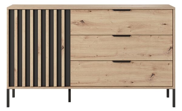 Zestaw mebli do sypialni Turia Dąb Artisan, Antracyt