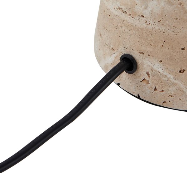 Lampa stołowa Magritt Lindby, kremowy / amber, salon / jadalnia, kamień, nowoczesny