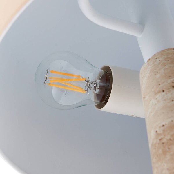 Lampa stołowa Magritt Lindby, kremowy / amber, salon / jadalnia, kamień, nowoczesny
