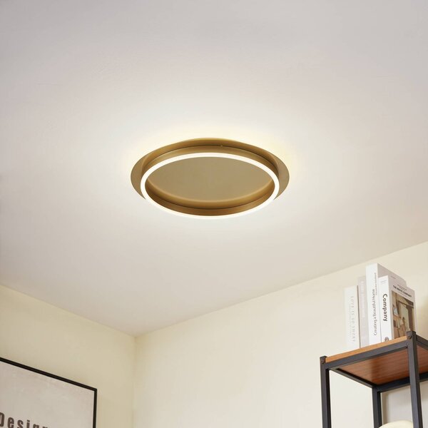 Lampa sufitowa LED Kunis Lindby, mosiężny / złoty, salon / jadalnia, tworzywo sztuczne, nowoczesny
