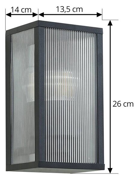 Kinkiet zewnętrzny Peldar Lindby, możliwość ściemniania, czarny, aluminium, nowoczesny