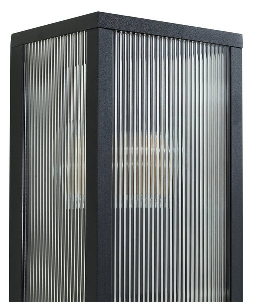 Kinkiet zewnętrzny Peldar Lindby, możliwość ściemniania, czarny, aluminium, nowoczesny
