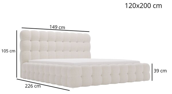 Łóżko tapicerowane z pojemnikiem i stelażem 120x200 Twist Brązowy