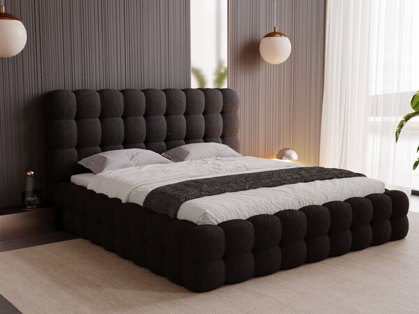 Łóżko tapicerowane z pojemnikiem i stelażem 120x200 Twist Czarny
