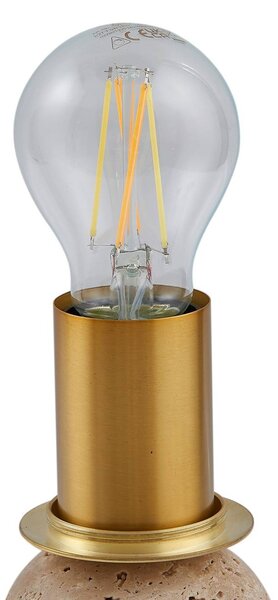 Lampa stołowa Kirstan Lindby, biały / opal, salon / jadalnia, kamień, nowoczesny