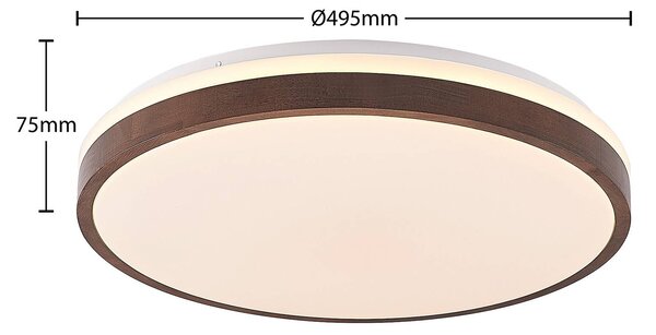 Lampa sufitowa LED Hudsona Lindby, możliwość ściemniania, ciemne drewno, salon / jadalnia, drewno, nowoczesny