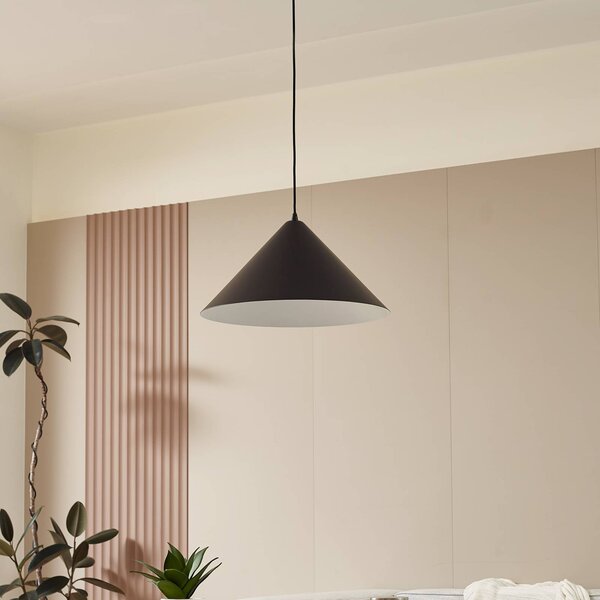 Lampa wisząca Clarine Lindby, możliwość ściemniania, czarny, salon / jadalnia, metal, nowoczesny