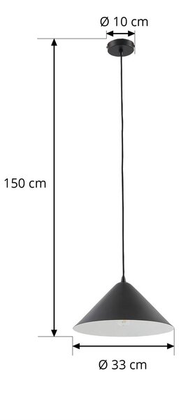 Lampa wisząca Clarine Lindby, możliwość ściemniania, czarny, salon / jadalnia, metal, nowoczesny